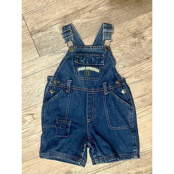 Shortalls Kids Connection Denim Cargo Style Unisex 24 Months Overalls - Picture 1 of 3